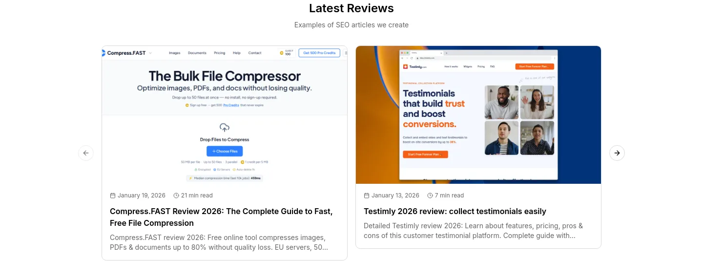 tinylaunchpad.com — a real Reviews section