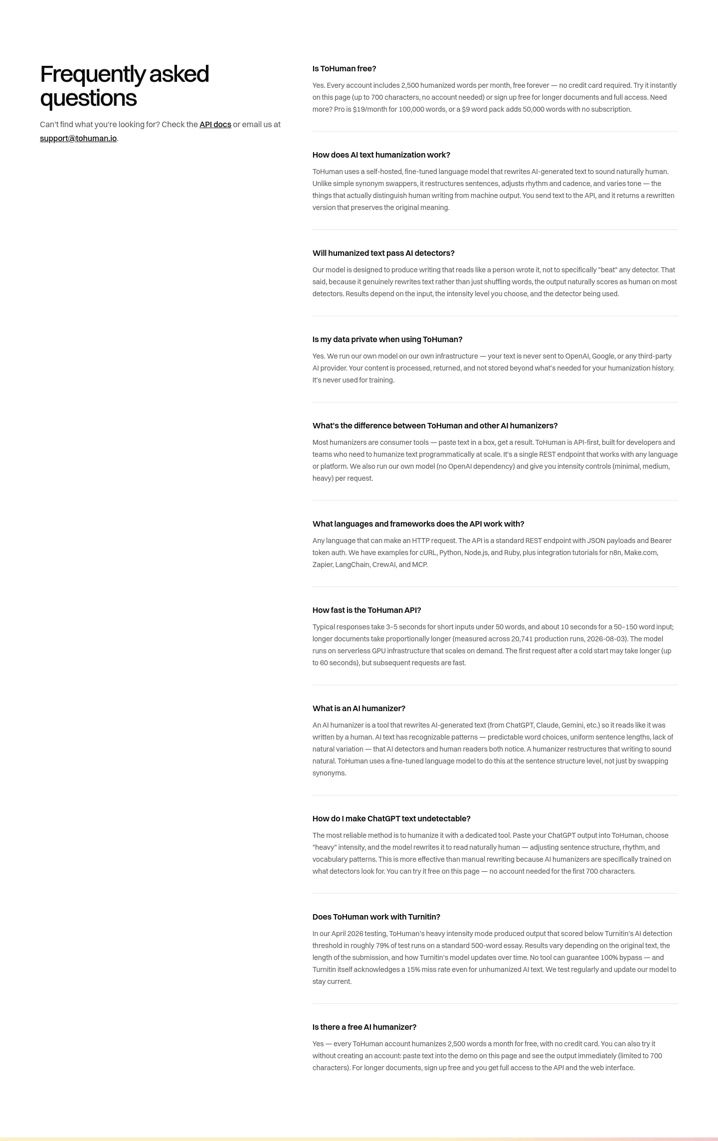 tohuman.io — FAQ