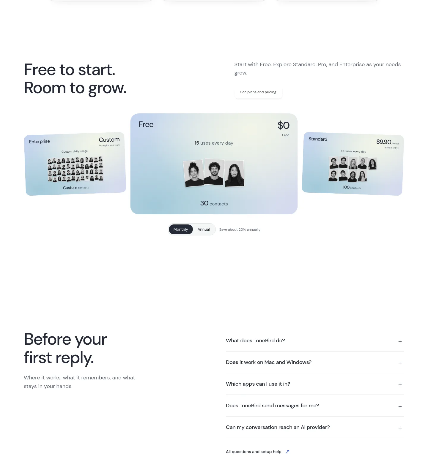 tonebird.ai — Pricing