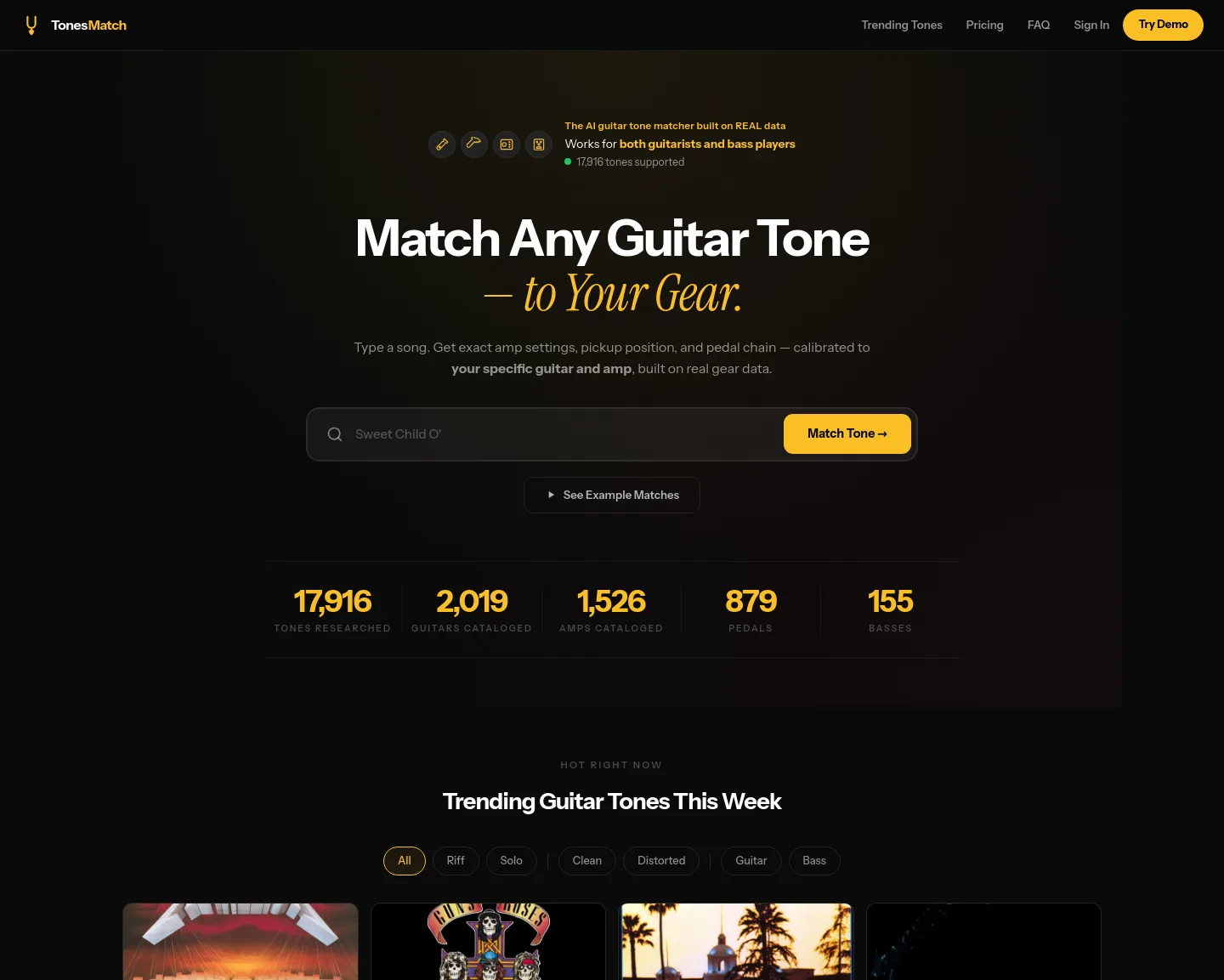 tonesmatch.com — a measured funnel