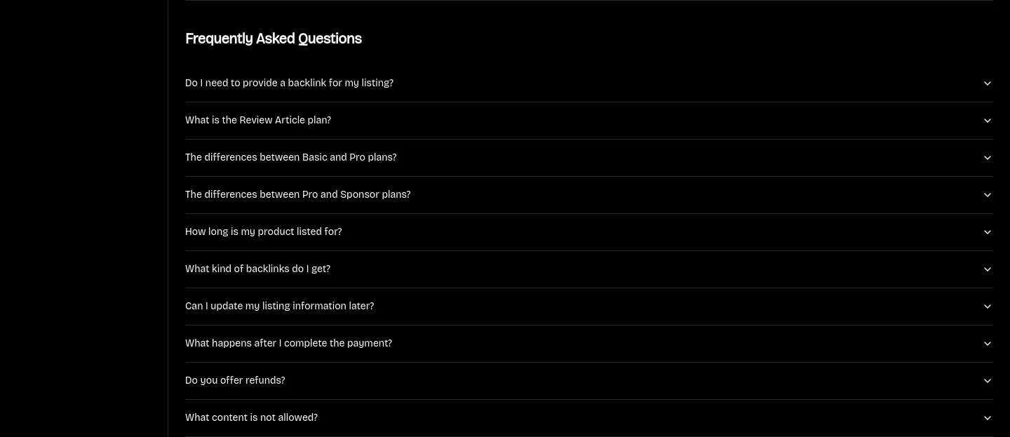 toolfio.com — a real FAQ section