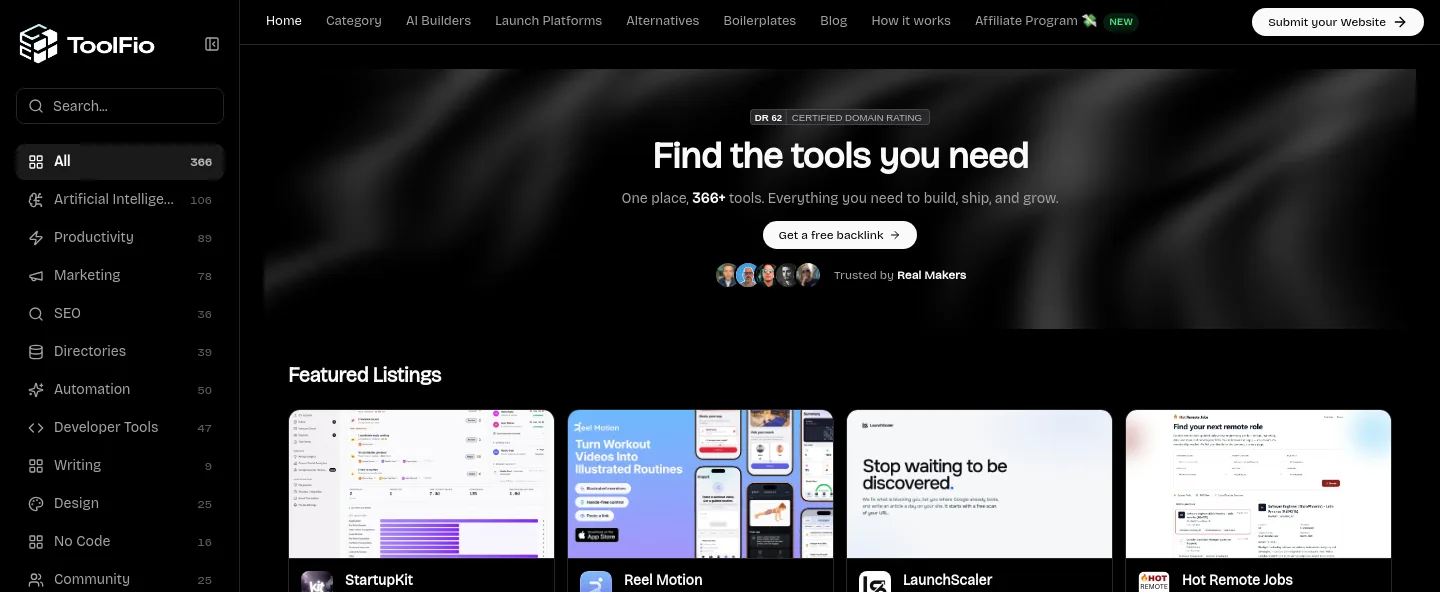 toolfio.com — a measured funnel