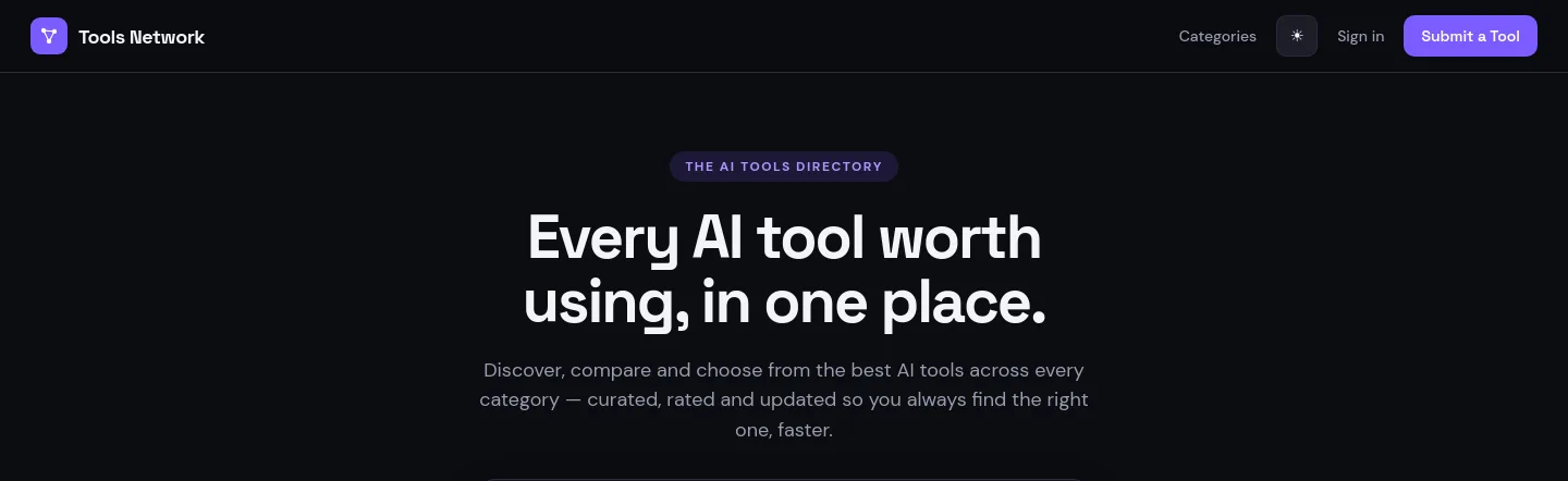 toolsnetwork.co — a measured funnel