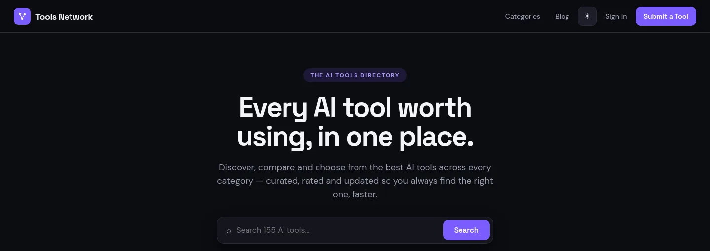toolsnetwork.co — a measured funnel