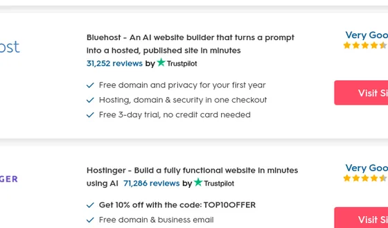 No credit card element from top10.com