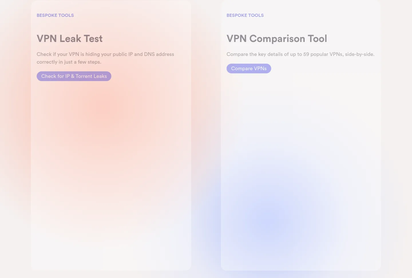 top10vpn.com Comparison section