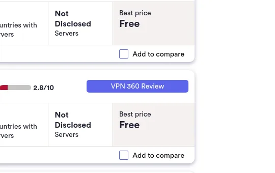 Rating element from top10vpn.com