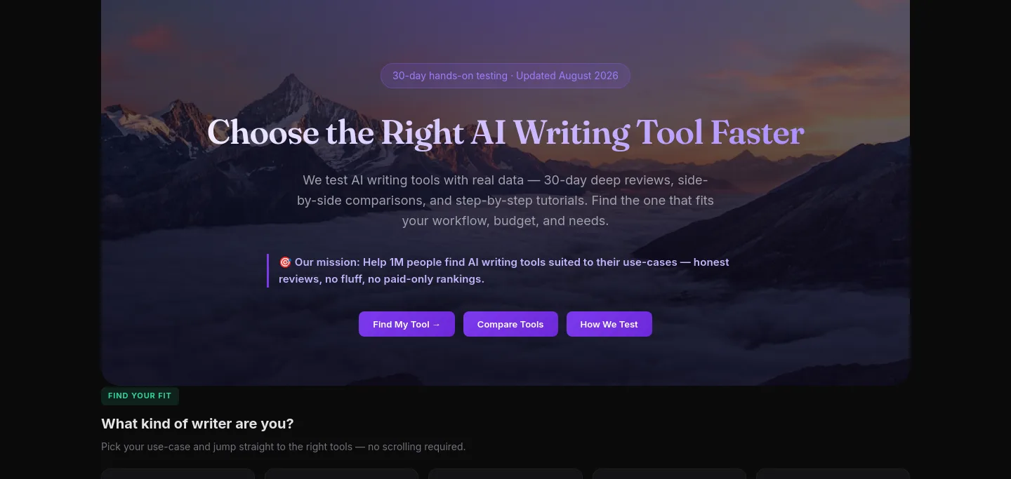 topaiwritertools.com Hero section