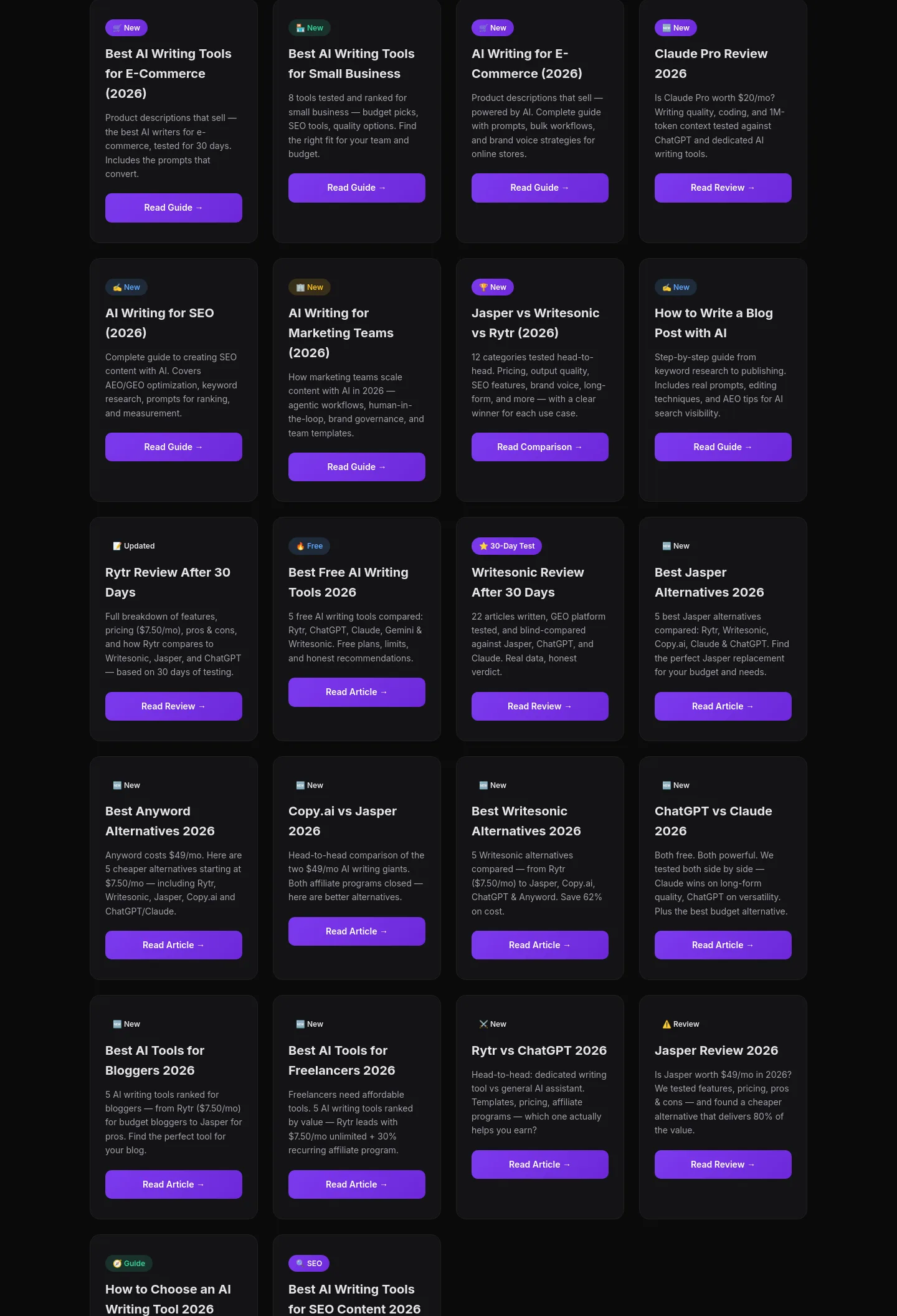 topaiwritertools.com Features section