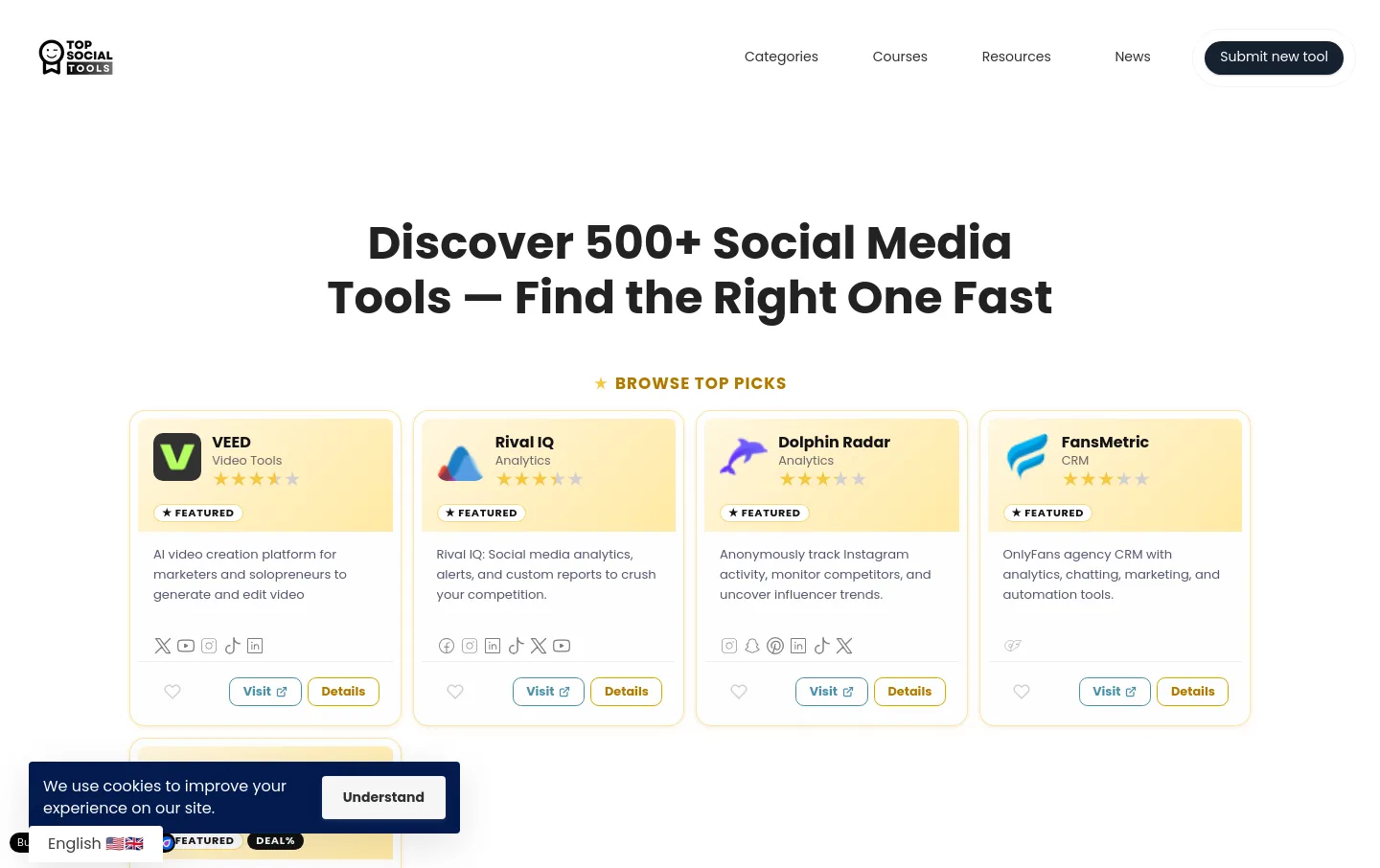 topsocialtools.com — a measured funnel