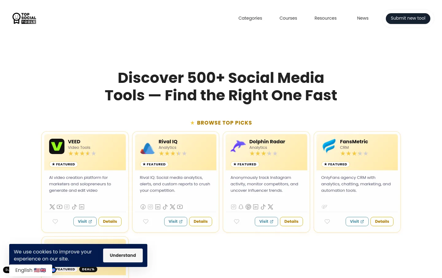 topsocialtools.com — a measured funnel