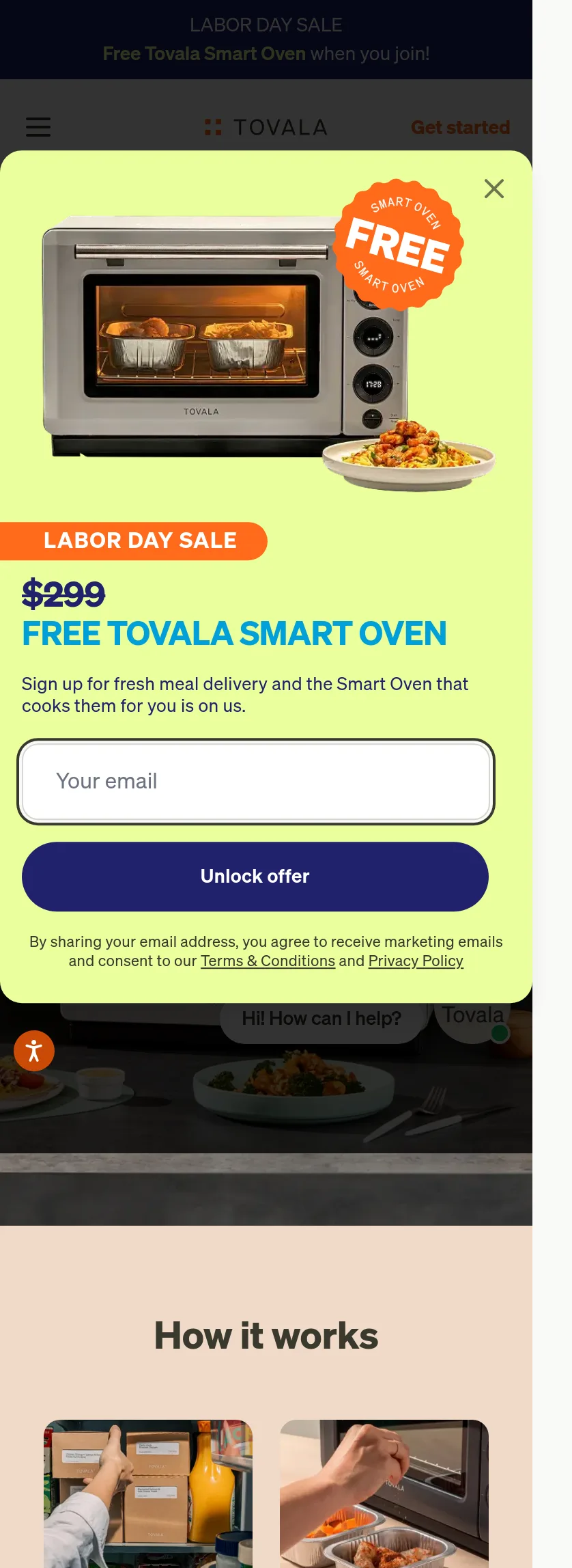 tovala.com — a measured funnel