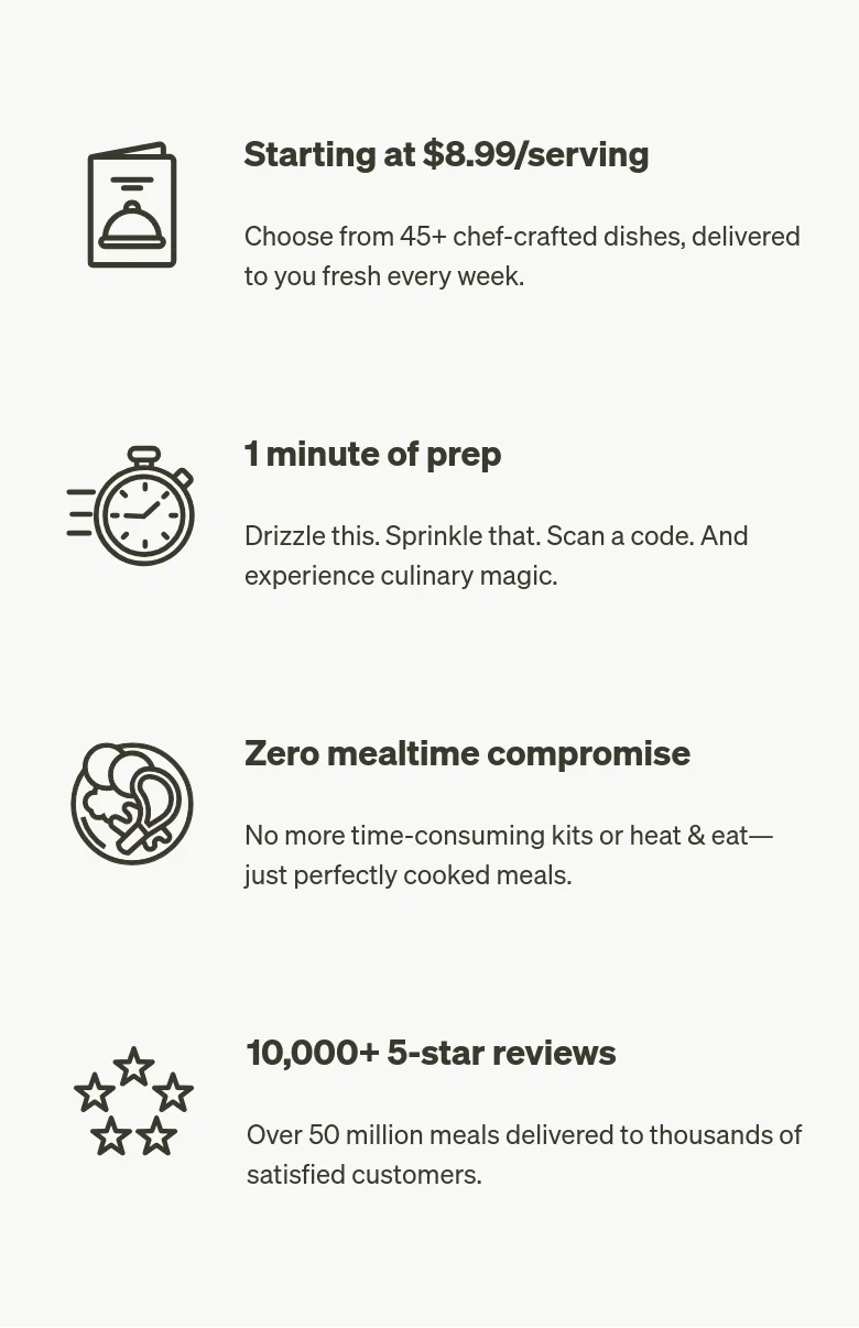 tovala.com — a real Features section