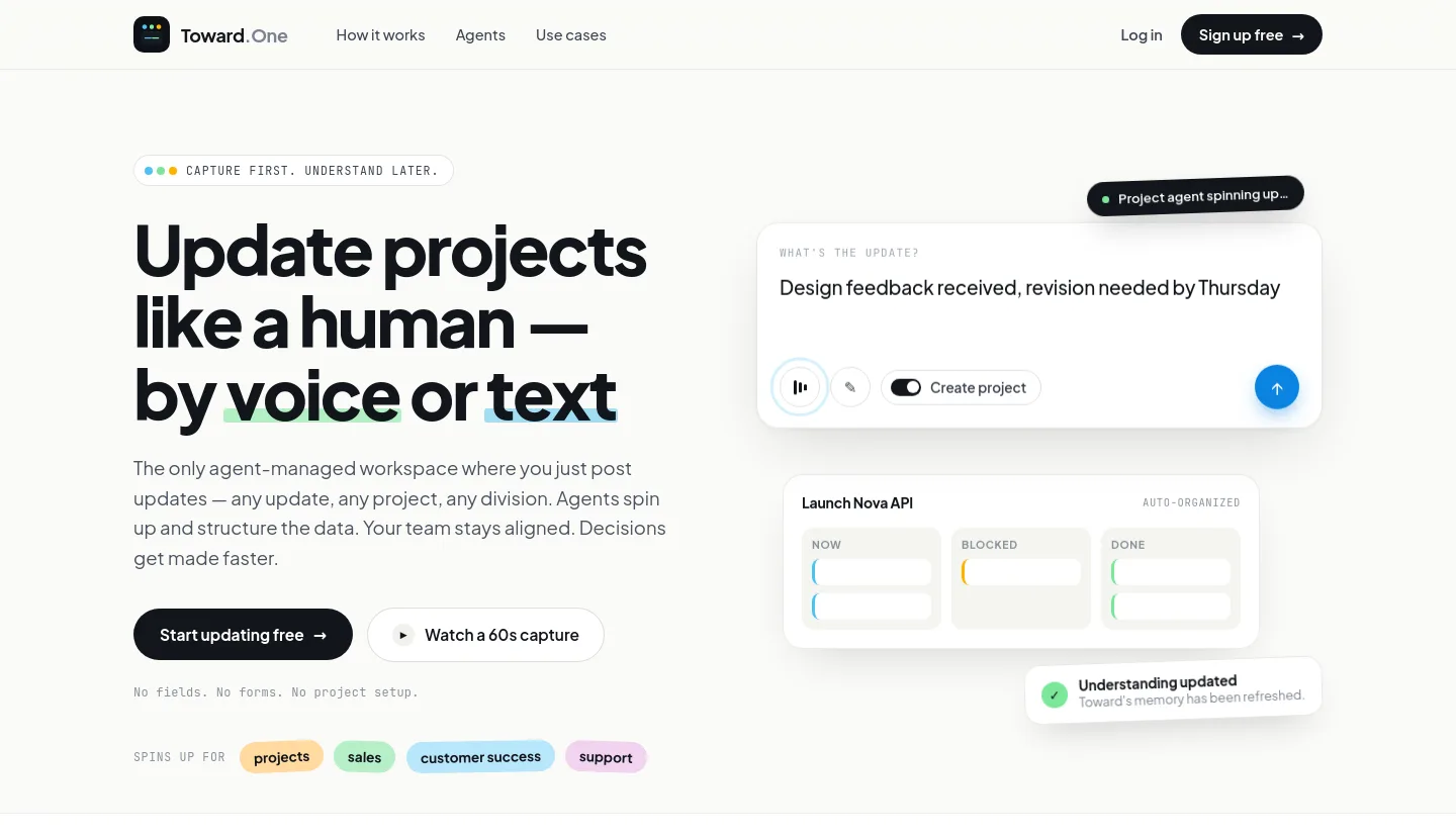 toward.one — a measured funnel