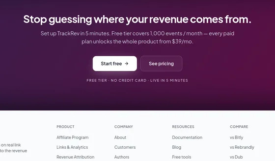 No credit card element from trackrev.io