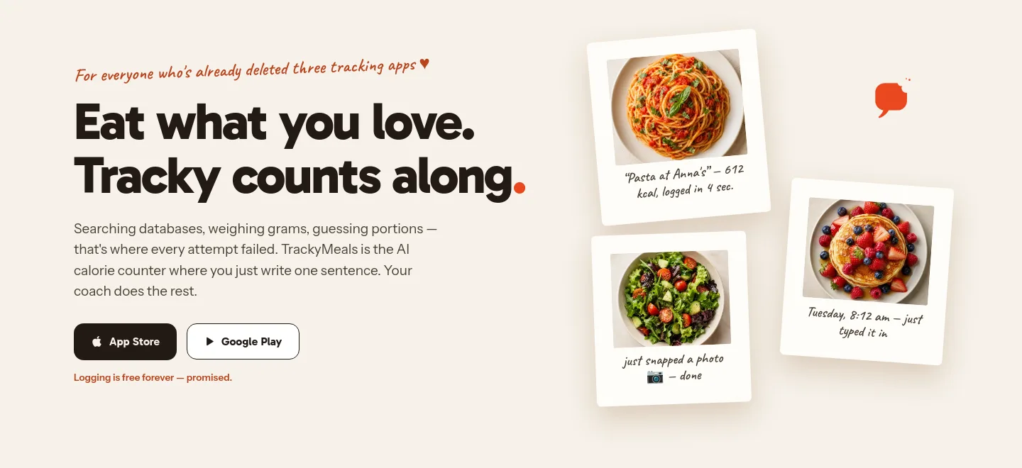 trackymeals.com — Hero