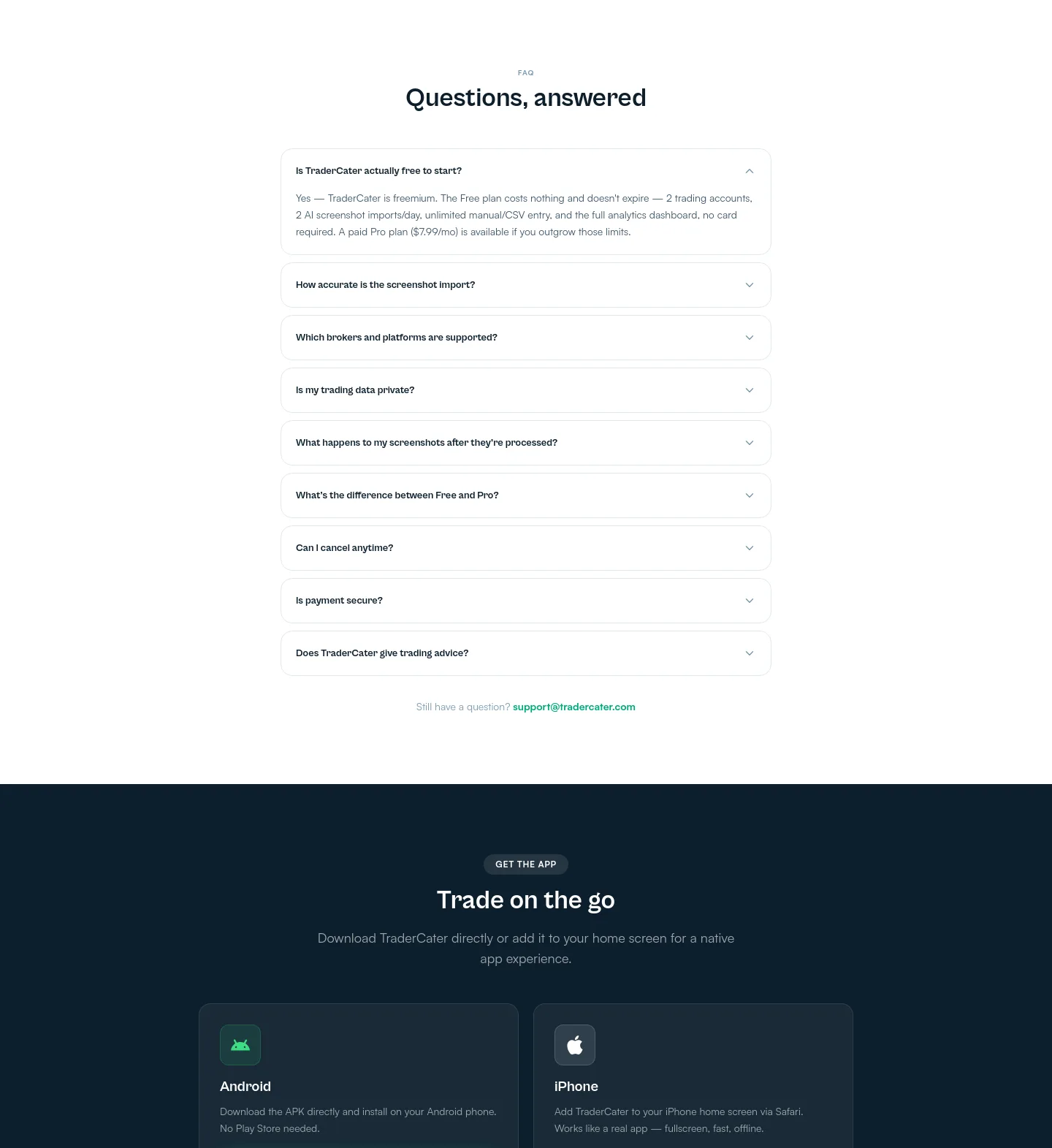 tradercater.com — FAQ