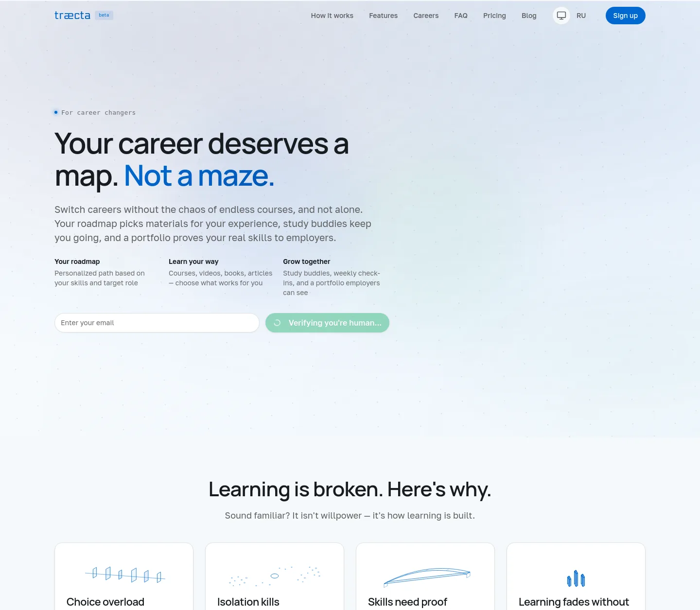 traecta.com — a measured funnel