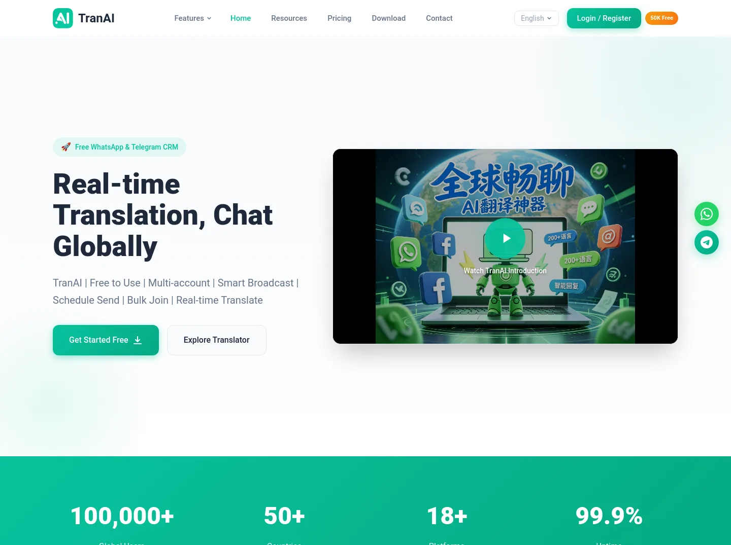tranai.app — a measured funnel