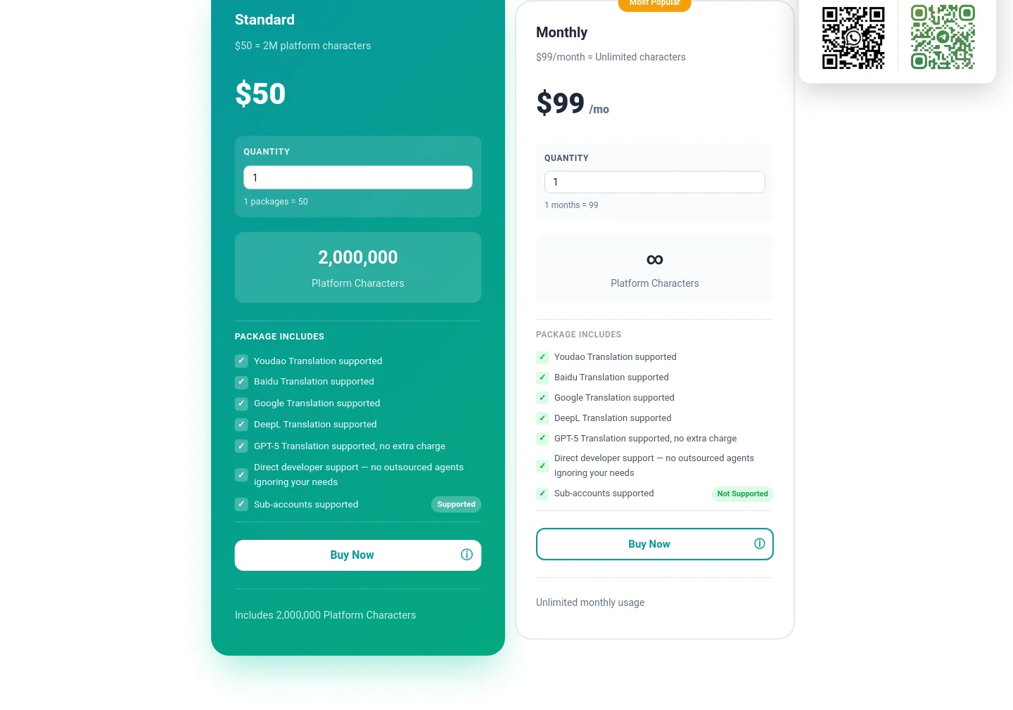 tranai.app — Pricing