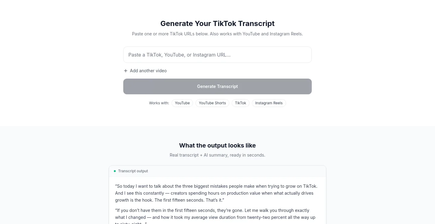 transcribevideo.ai — a real Logo Wall section