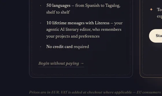 No credit card element from transept.ai