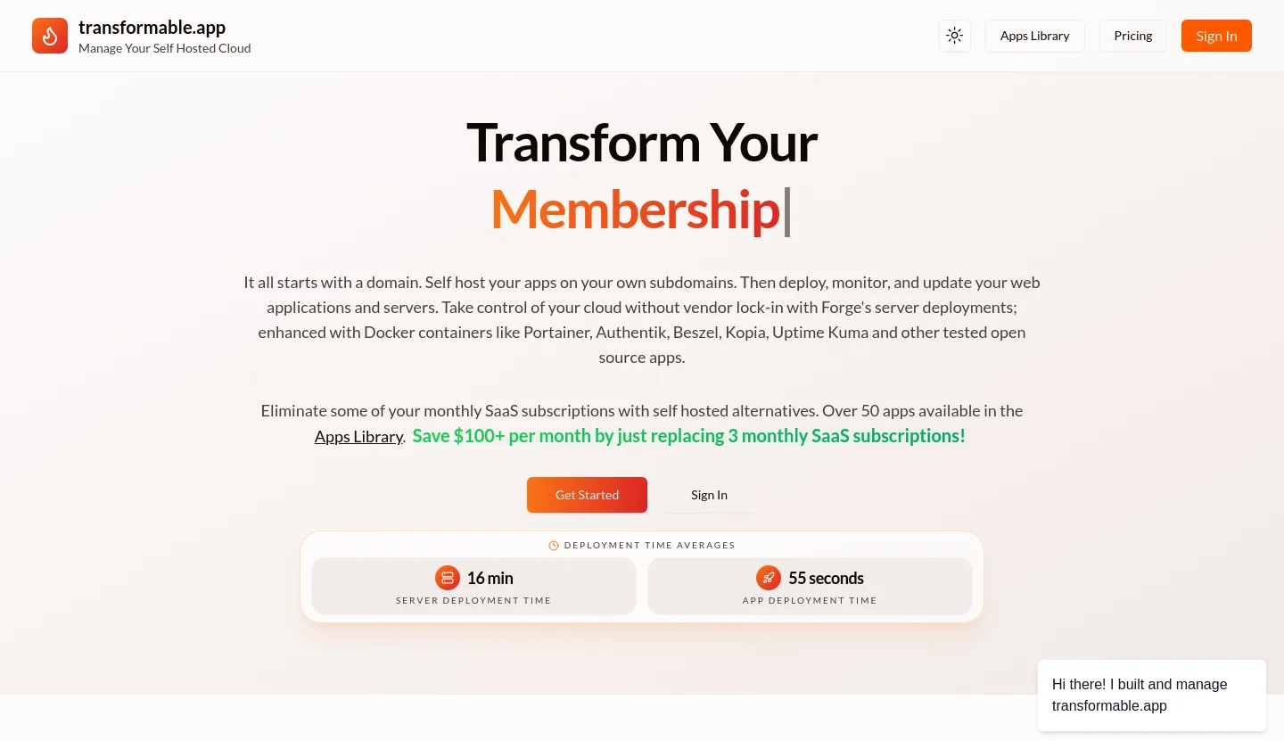 transformable.app — a measured funnel