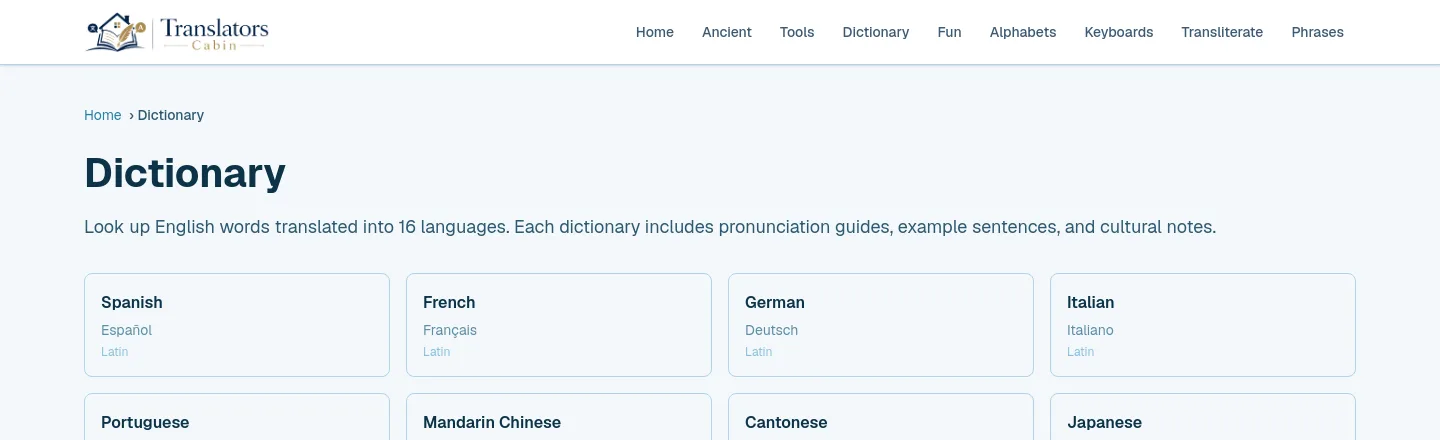 translatorscabin.com — a measured funnel