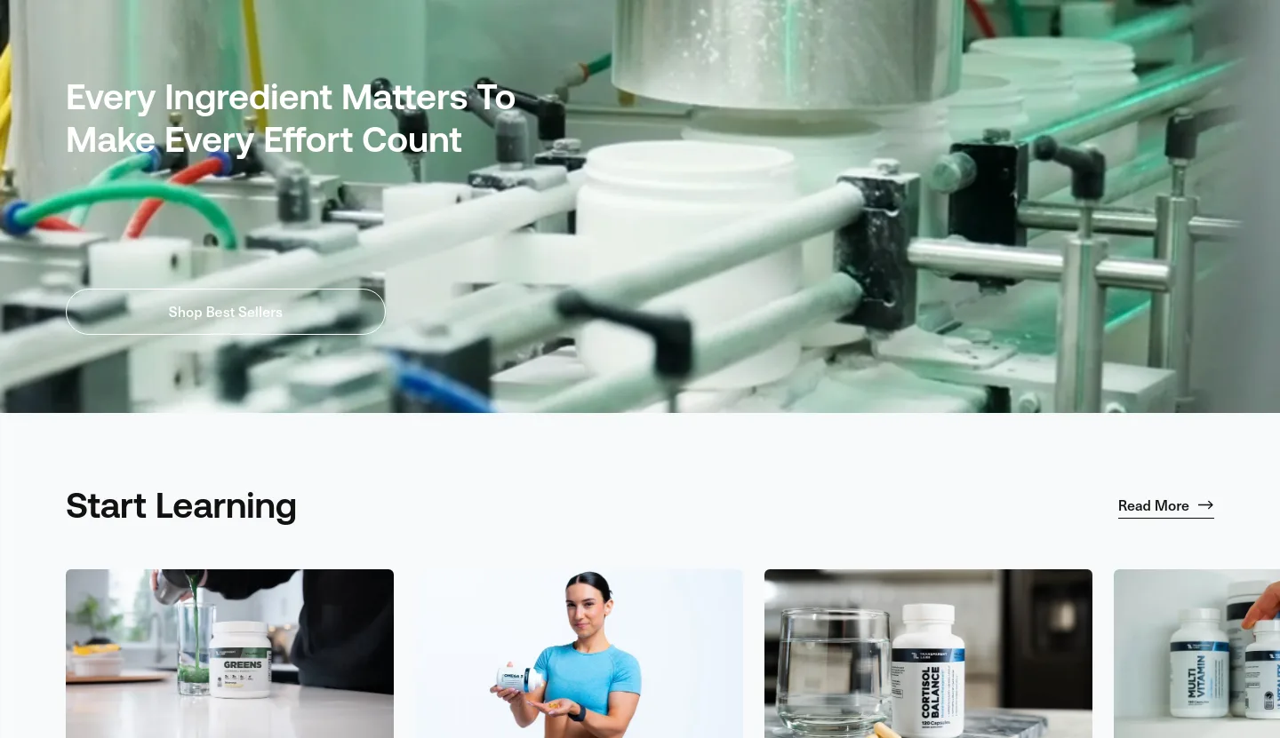 transparentlabs.com — a real CTA section