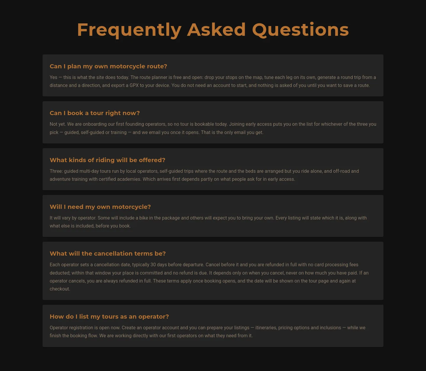 travel-riders.com — FAQ