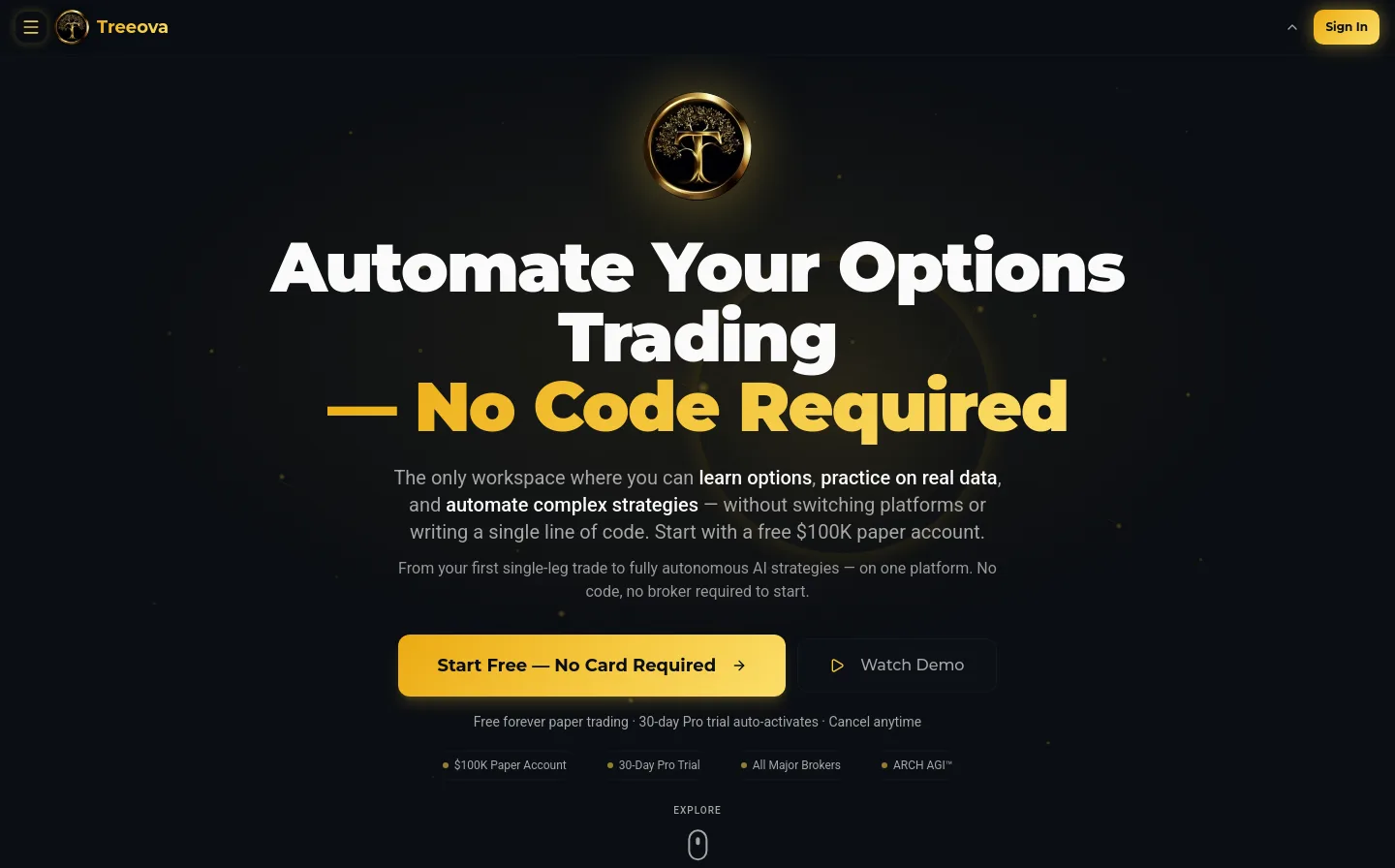 treeova.com Hero section