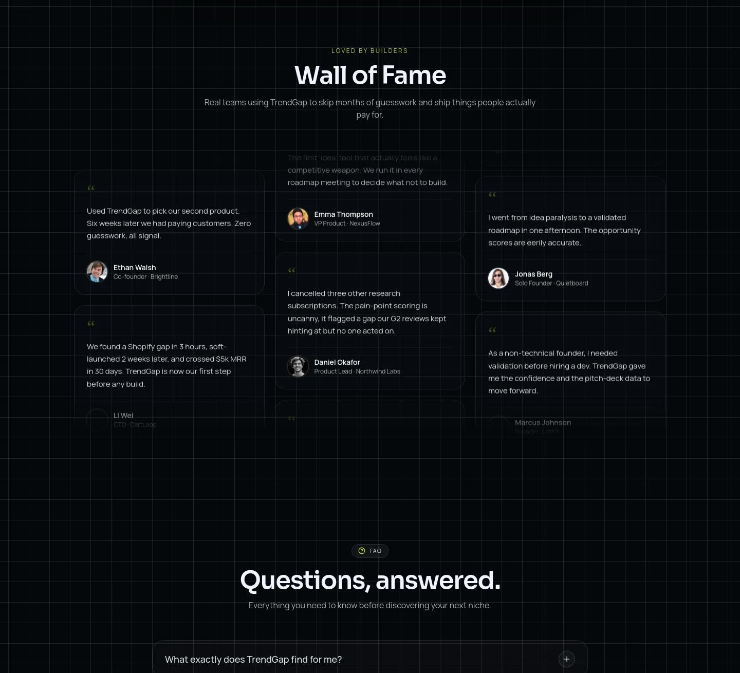trendgap.io — Logo Wall