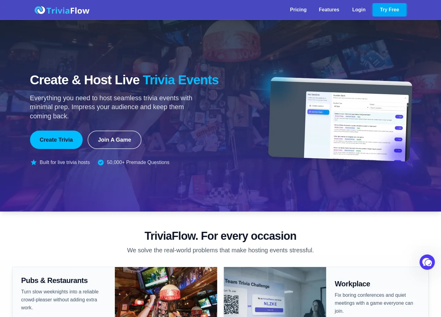 triviaflow.io — a measured funnel