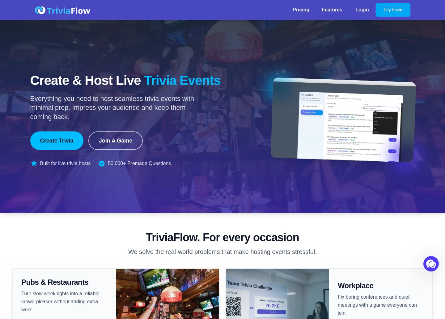 triviaflow.io — a measured funnel