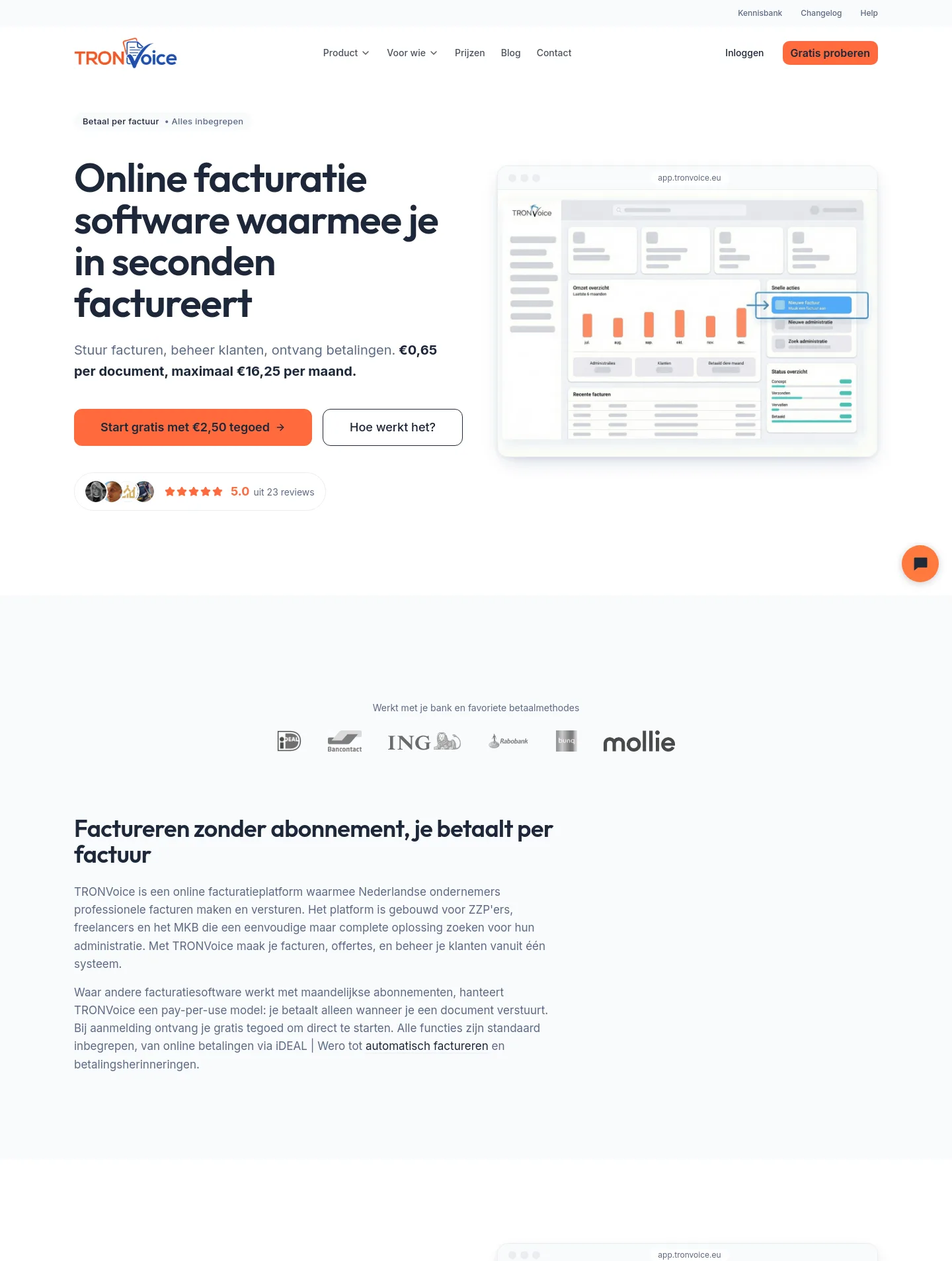 tronvoice.eu — a measured funnel