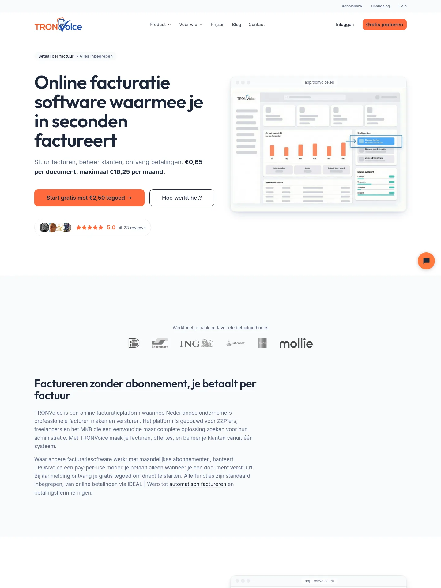 tronvoice.eu — a measured funnel