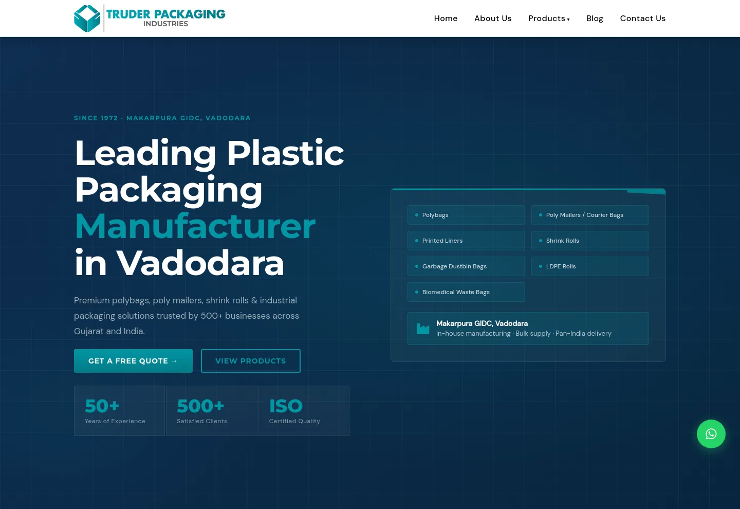 truderpackaging.com Hero section
