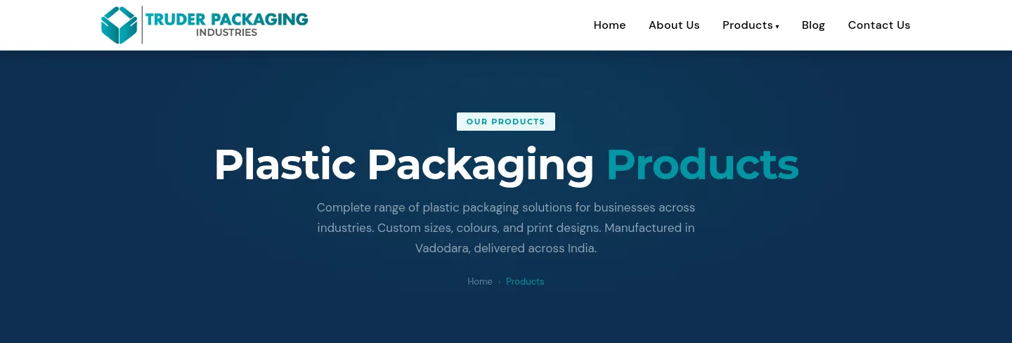 truderpackaging.com Hero section