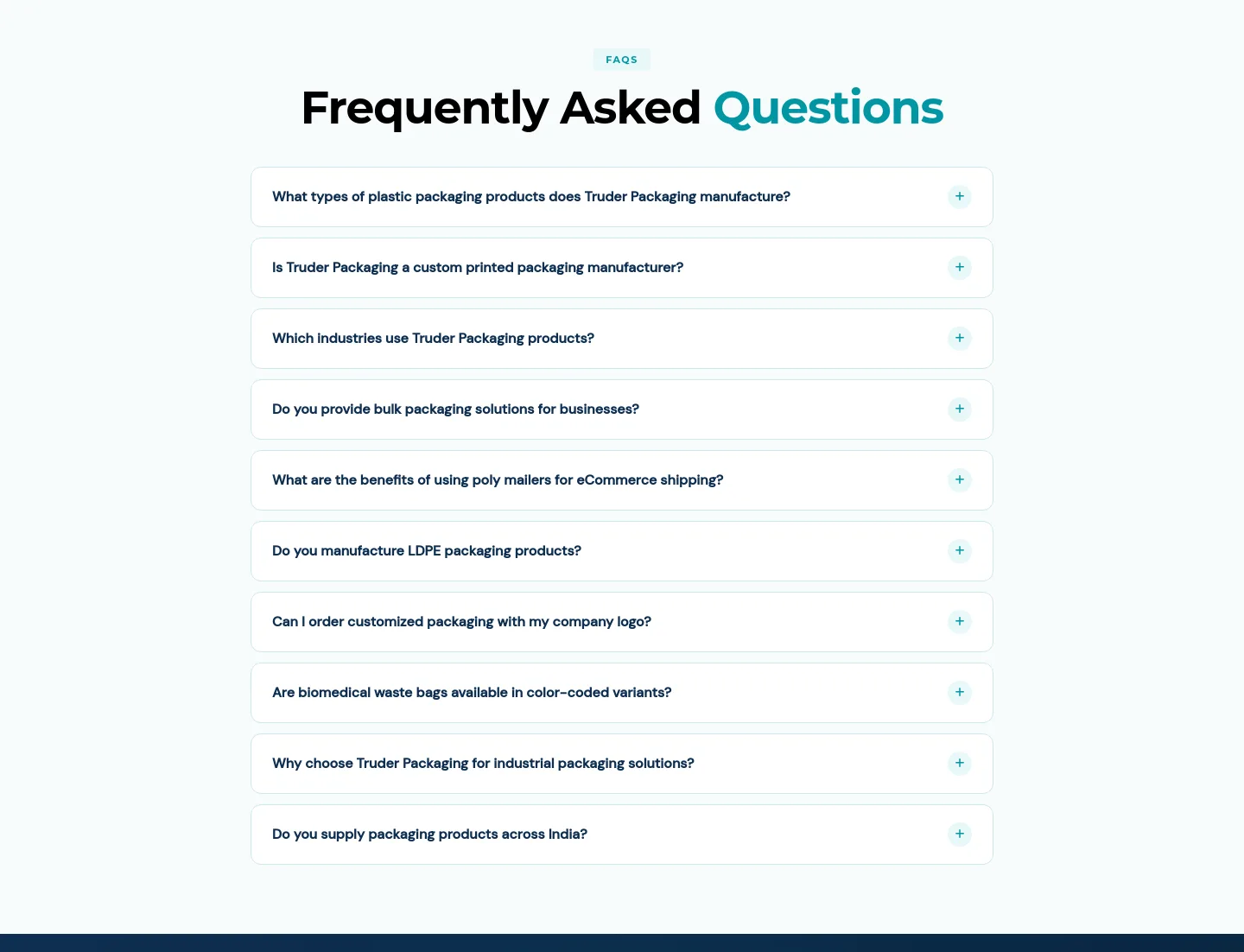 truderpackaging.com — FAQ