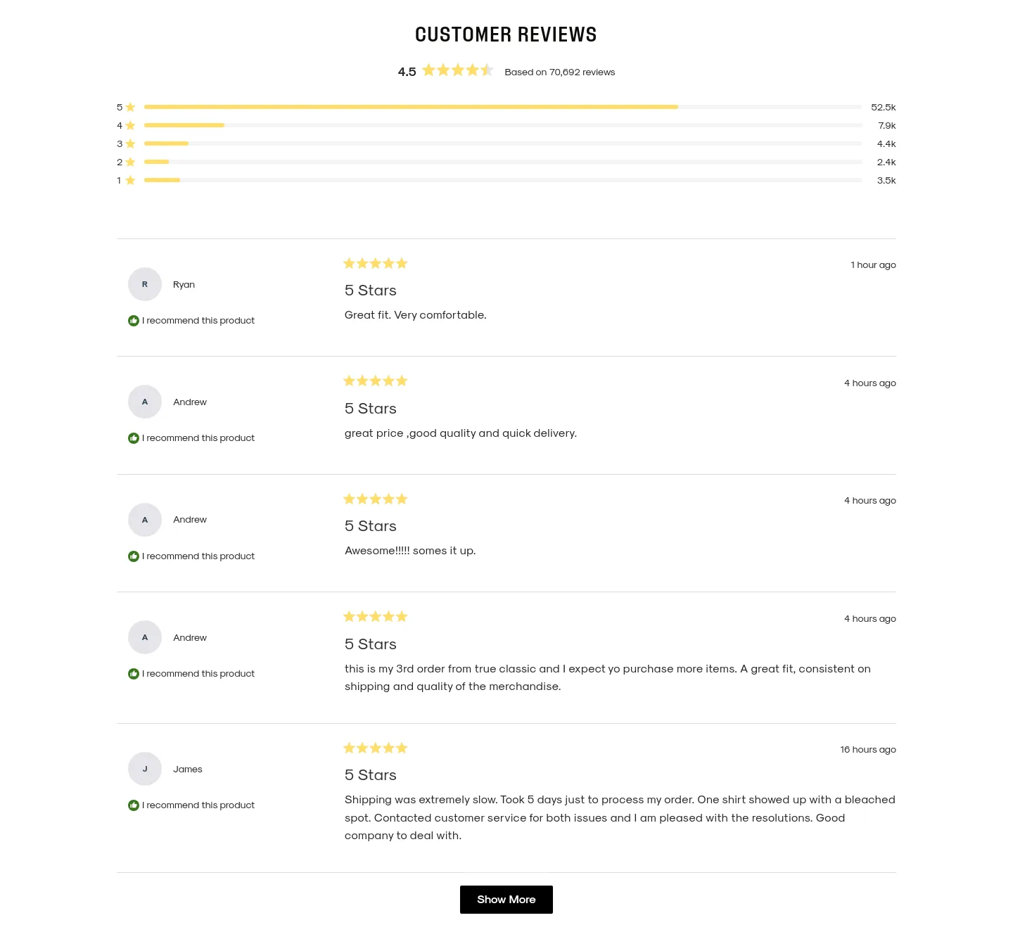 trueclassic.com — Reviews