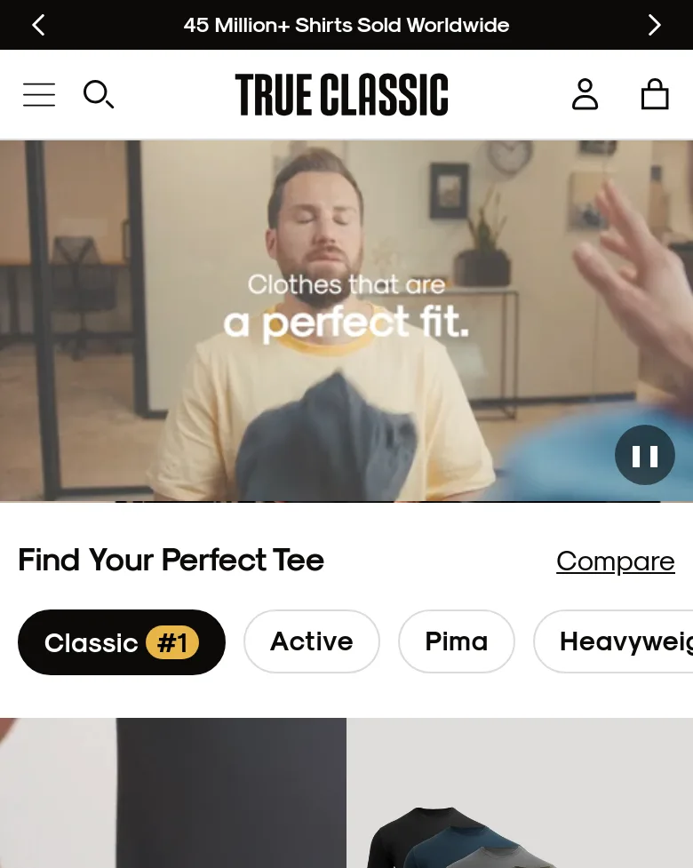 trueclassictees.com — a measured funnel