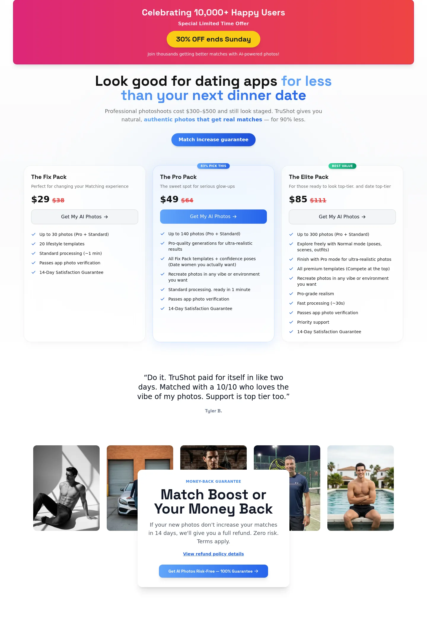 trushot.app Pricing section
