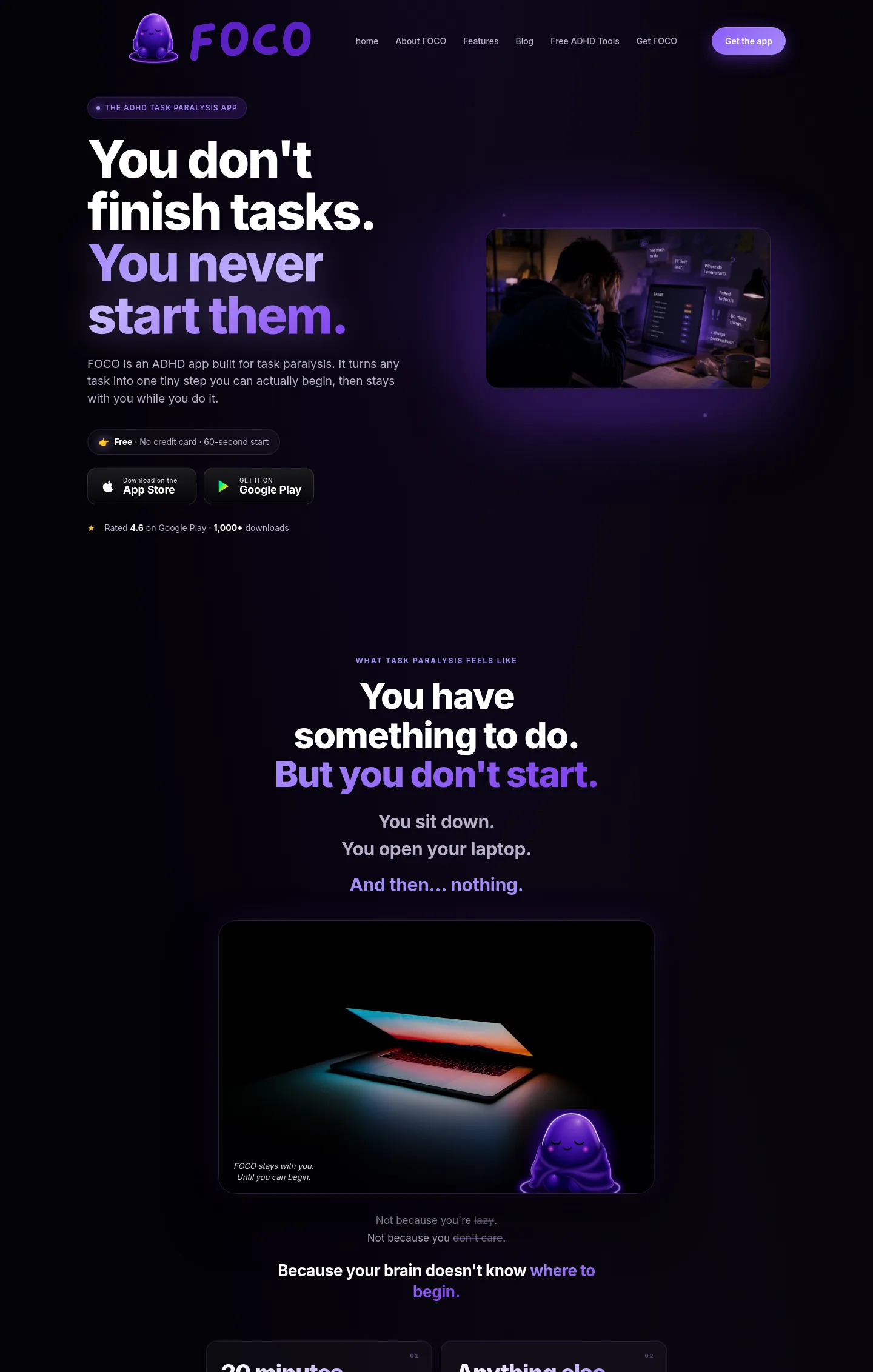 tryfoco.com — a measured funnel