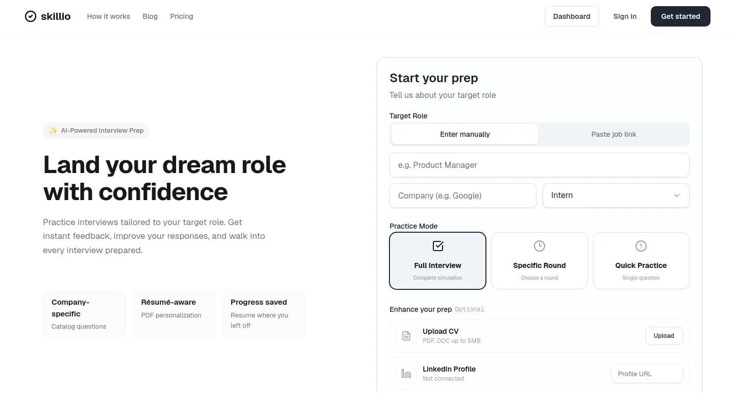 tryskillio.com — a measured funnel