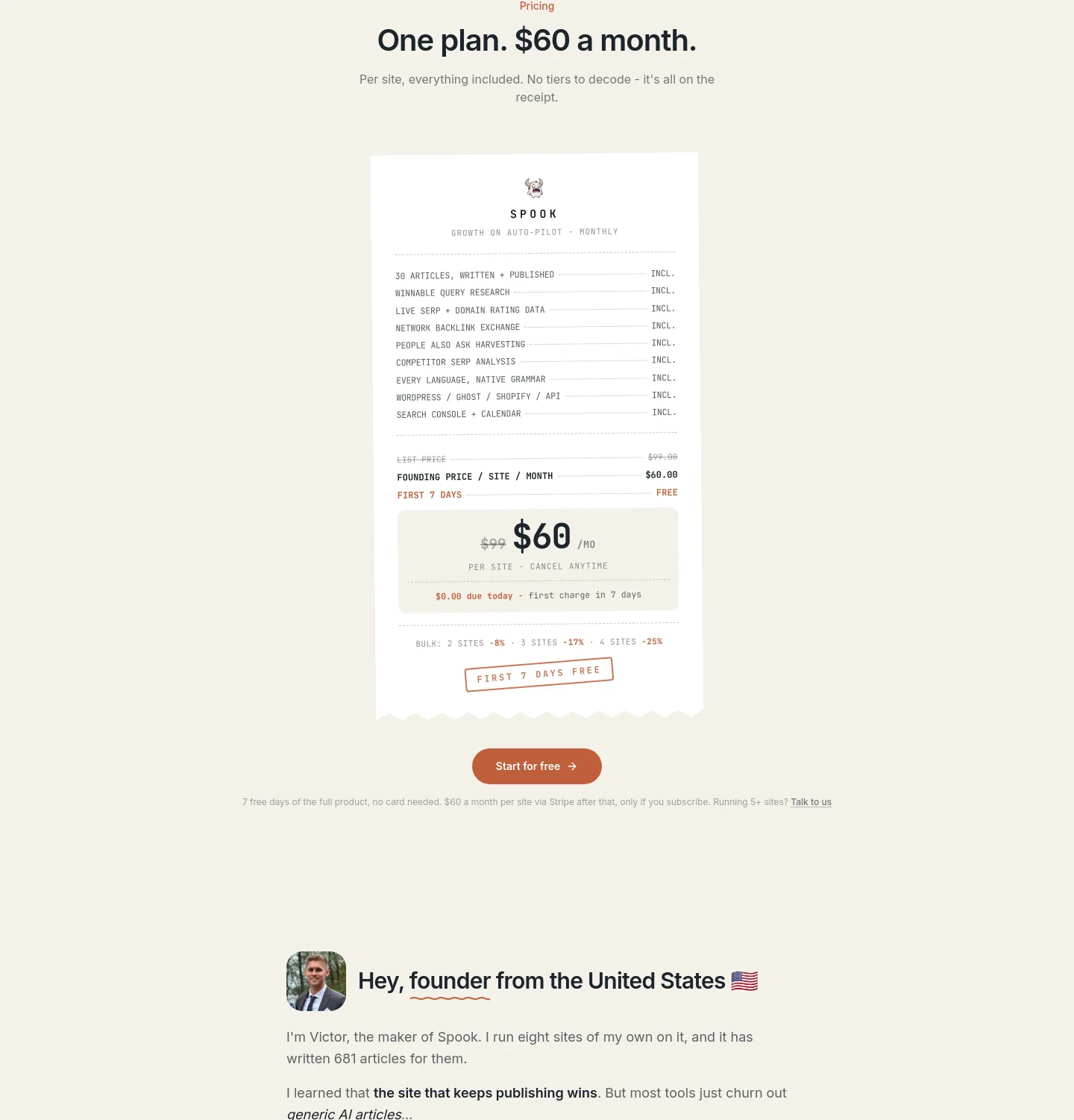 tryspook.com — Pricing