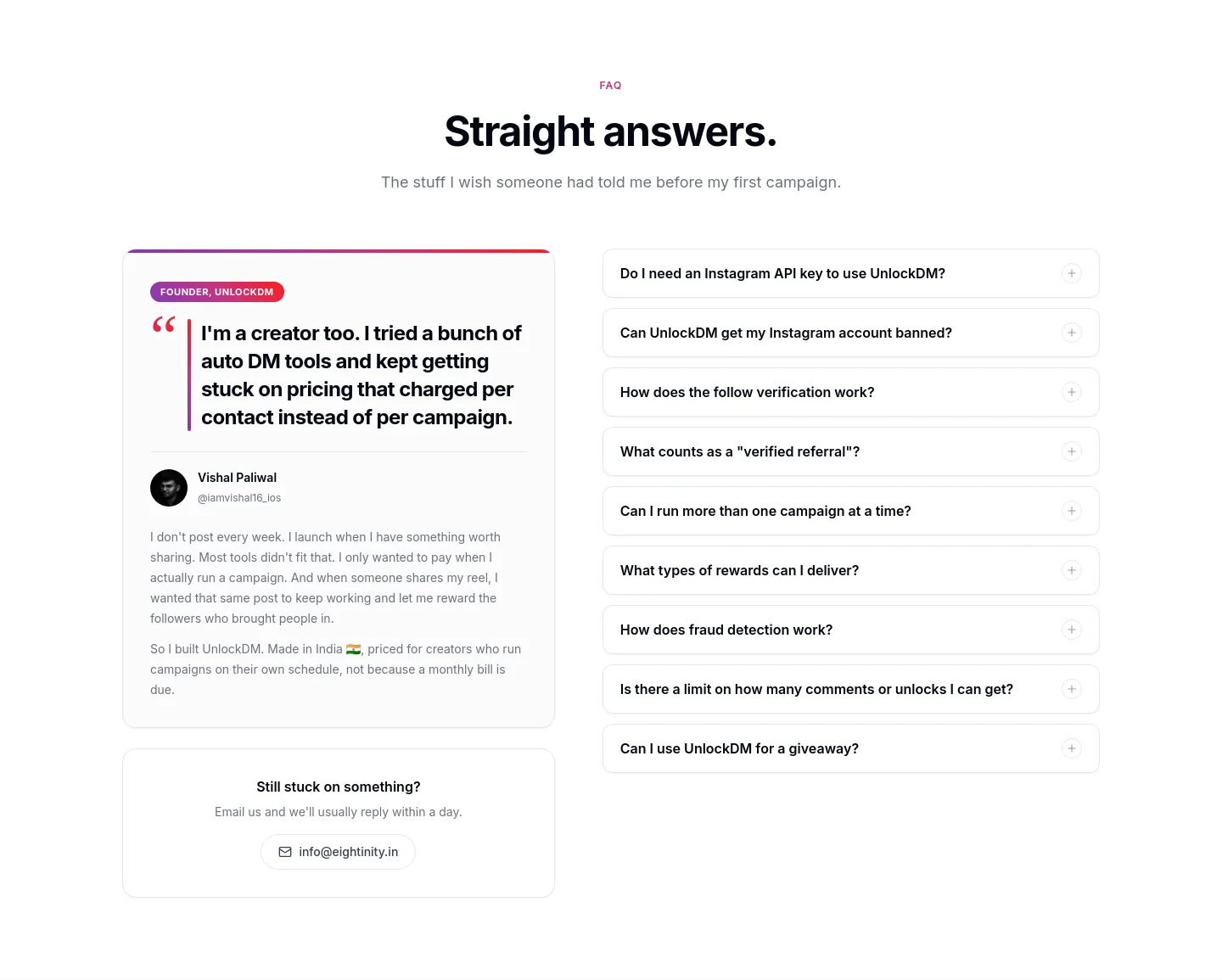 tryunlockdm.com — a real FAQ section