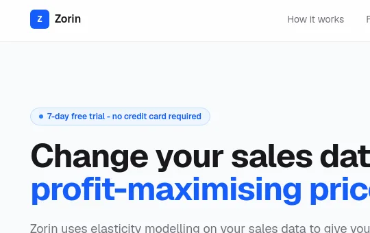 No credit card element from tryzorin.com