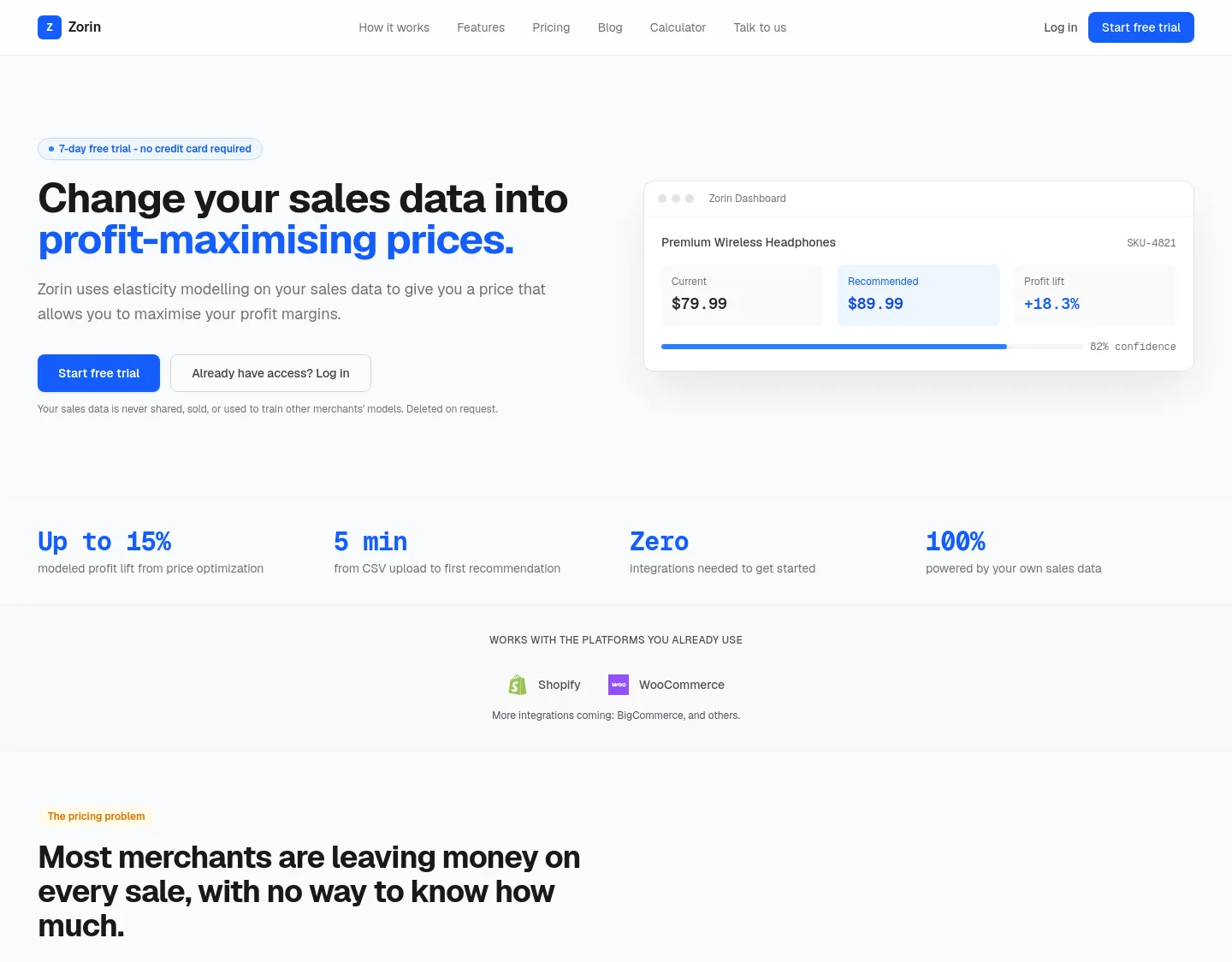 tryzorin.com — a measured funnel
