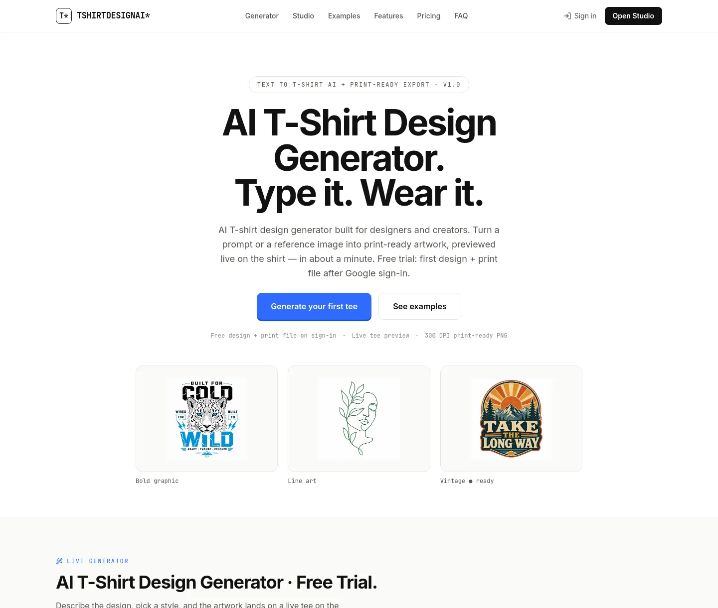 tshirtdesignai.com — a measured funnel