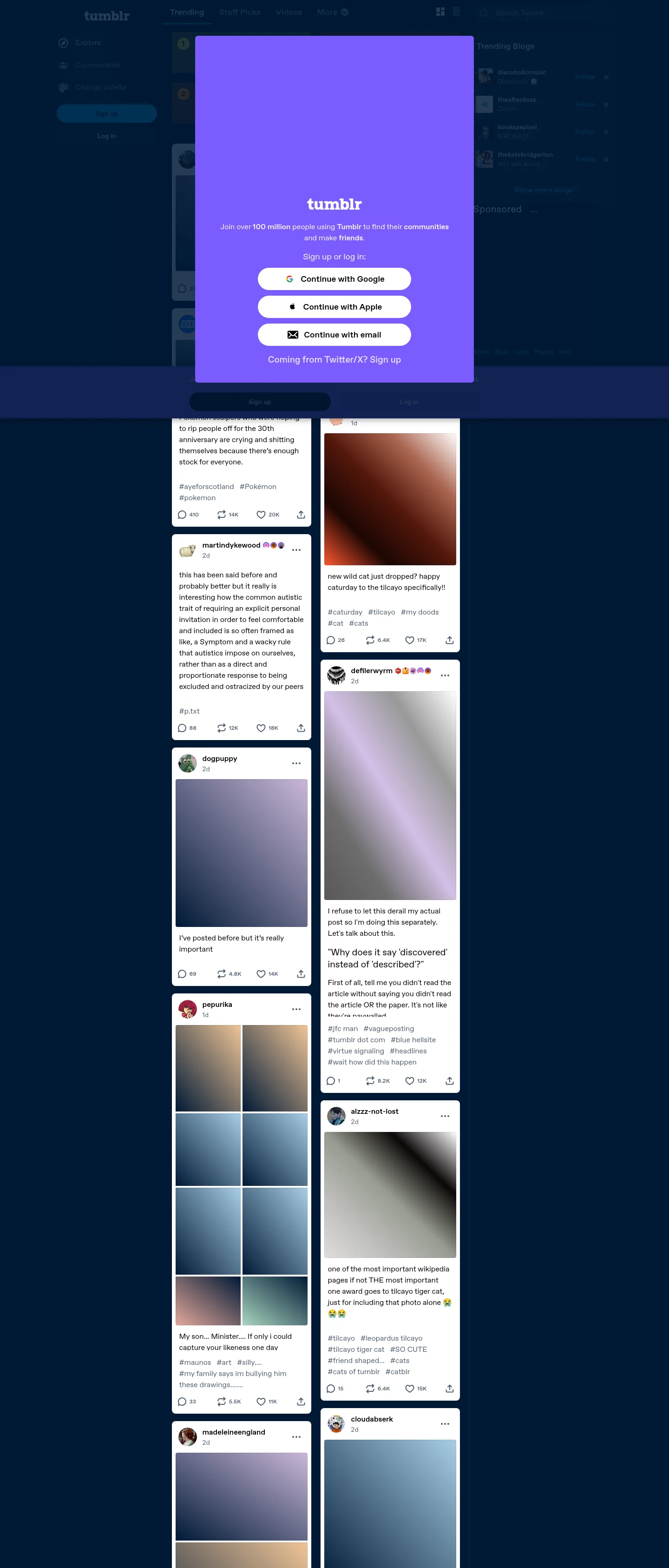 tumblr.com — a measured funnel